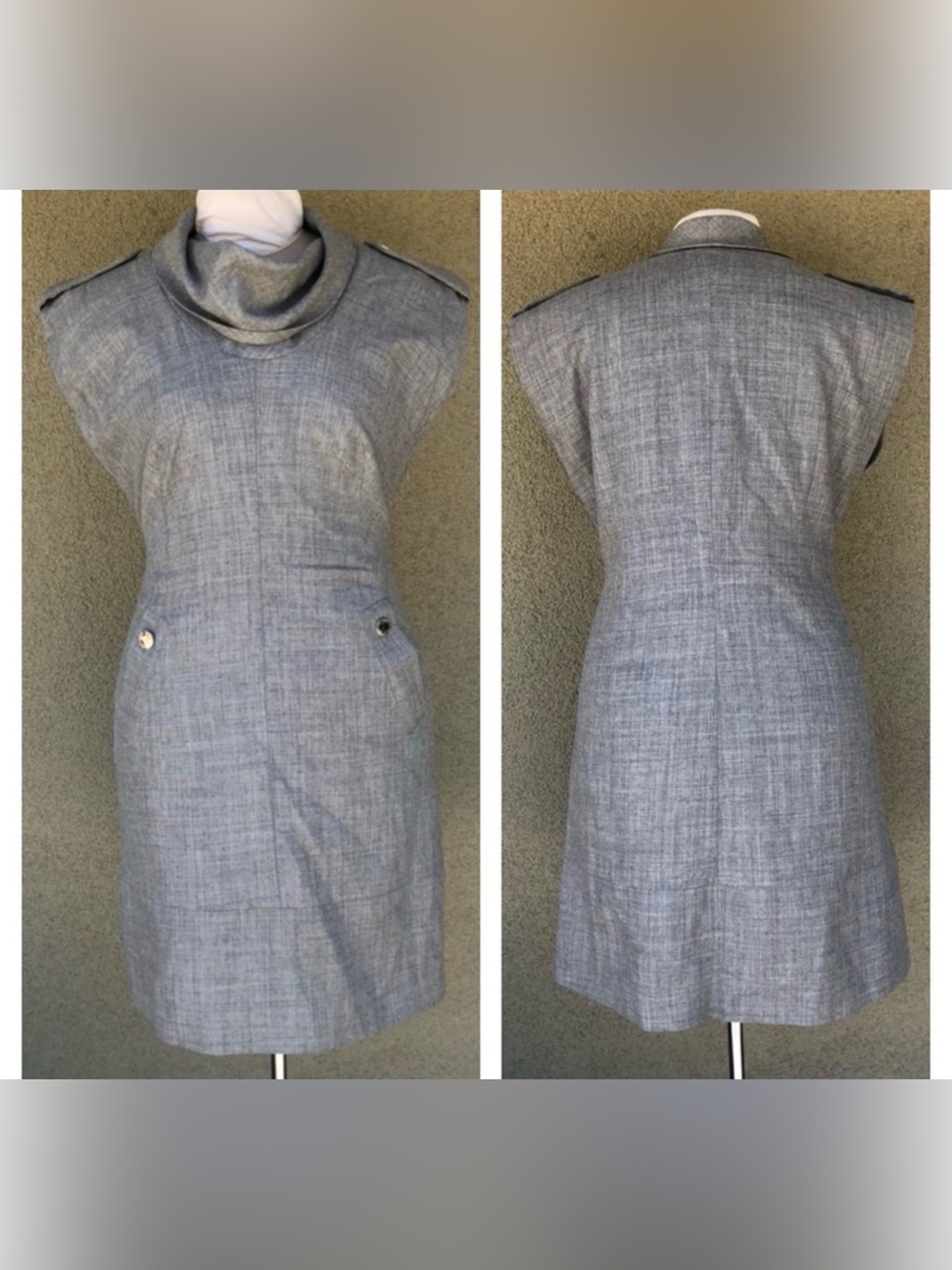 Karen Millen cowl neck wool dress
